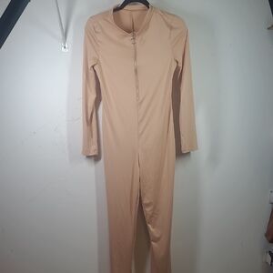 Beige Long Sleeve Jumpsuit